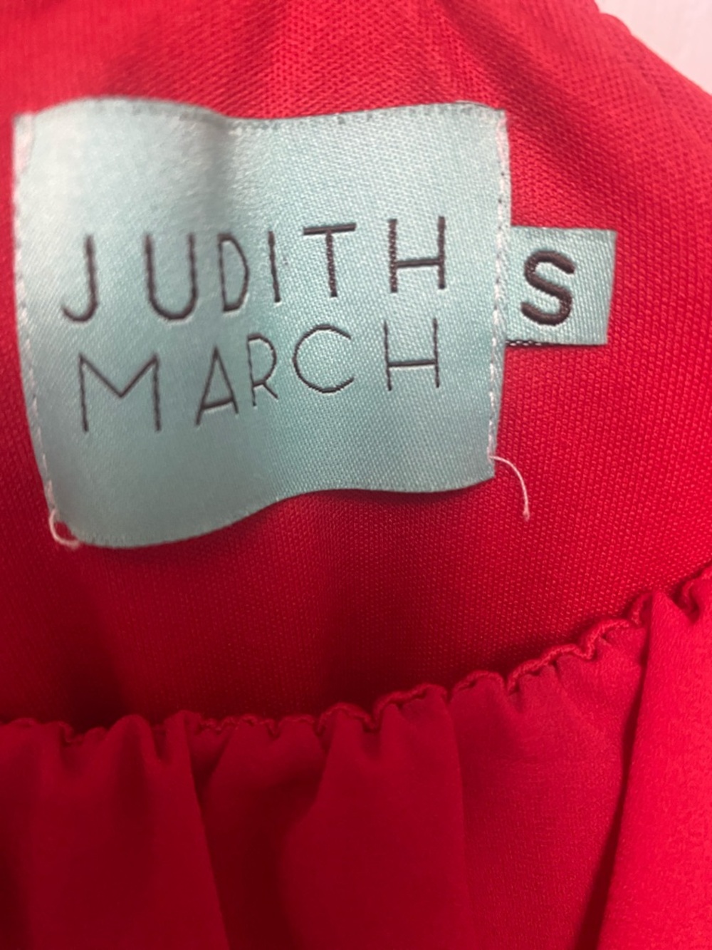 Judith March Bright Red Elastic Waist Off-Shoulder Top-Strapless Dress - Picture 6 of 10